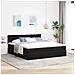 Struttura Letto Pouf con Materassi Nero 200x200 cm Velluto - Foto miniatura 4