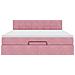 Struttura Letto Pouf con Materasso Rosa 180x200 cm in Velluto - Foto miniatura 5