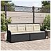 Panchina da giardino con cuscino Nero Poly Rattan - Foto miniatura 2