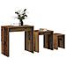 Tavolo da caffè nesting 3 pcs Legno vecchio 60 x 35 x 56 cm - Foto miniatura 3