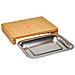 Tagliere In Bambù 28,5x21cm + Cassetto In Acciaio Inox - 09950g - Foto miniatura 1