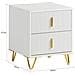 Set Di 2 Comodini Da Letto Con 2 Cassetti, Tavolino Da Salotto - Cassettiera Moderna Bianca - Foto miniatura 2