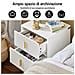 Set Di 2 Comodini Da Letto Con 2 Cassetti, Tavolino Da Salotto - Cassettiera Moderna Bianca - Foto miniatura 6