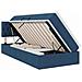 Letto con contenitore e LED con led Blu 100 x 200 cm Tessuto - Foto miniatura 1