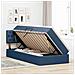 Letto con contenitore e LED con led Blu 100 x 200 cm Tessuto - Foto miniatura 4