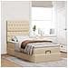 Struttura Letto Pouf con Materasso Crema 80x200 cm in Tessuto - Foto miniatura 3