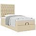 Struttura Letto Pouf con Materasso Crema 80x200 cm in Tessuto - Foto miniatura 5