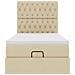 Struttura Letto Pouf con Materasso Crema 80x200 cm in Tessuto - Foto miniatura 7