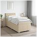 Letto box spring con materasso Crema 80 x 200 cm Tessuto - Foto miniatura 2