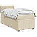 Letto box spring con materasso Crema 80 x 200 cm Tessuto - Foto miniatura 3