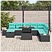 Set Divano da Giardino 9 pz Nero polyrattan - Foto miniatura 9