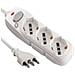 62090 Multipresa tripla polivalente (schuko + 10/16A) con interruttore - cavo 3 m bianco - Foto miniatura 1