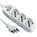 62090 Multipresa tripla polivalente (schuko + 10/16A) con interruttore - cavo 3 m bianco - Foto miniatura 4