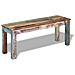 Panca In Legno Massiccio Di Recupero 110x35x45 Cm - Foto miniatura 1
