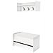 Mobile Da Ingresso Brionia, Entratina Moderna Con Appendiabiti, Mobile Con Scarpiera, Armadietto Multifunzione, Cm 50x32h182, Bianco - Foto miniatura 2