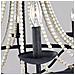 Lampadario Classico Nori Acciaio Zinco Scuro Anticato Legno Grigio 6 Luci E14 - Foto miniatura 4