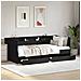Divano Letto Con Cassetti Senza Materasso Nero 90x190 Cm - Foto miniatura 1