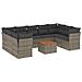 Set Divano Da Giardino 10 Pz Con Cuscini Grigio In Polyrattan - Foto miniatura 2