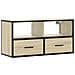 Mobile Tv Rovere Sonoma 80x31x39,5 Cm Legno Multistrato Metallo - Foto miniatura 2