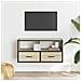 Mobile Tv Rovere Sonoma 80x31x39,5 Cm Legno Multistrato Metallo - Foto miniatura 3