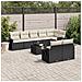 Set Divani Da Giardino 9 Pz Con Cuscini Nero In Polyrattan - Foto miniatura 1