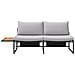 Divano da giardino 2 posti con cuscini grigio chiaro - Foto miniatura 6