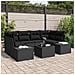 Set Divano da Giardino 7 Pezzi con Cuscini Nero Polyrattan - Foto miniatura 2