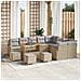 Set Divano da Giardino con Cuscini Beige Polyrattan Acacia in 13 Pezzi , Set da Pranzo da Giardino con Cuscini Beige Polyrattan Acacia in 4 Pezzi , Divano da Giardino con Cuscini Beige Polyrattan in 2 Pezzi - Foto miniatura 2