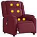 Poltrona Massaggiante Reclinabile Elettrica Rosso Vino Tessuto - Foto miniatura 3