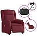 Poltrona Massaggiante Reclinabile Elettrica Rosso Vino Tessuto - Foto miniatura 6
