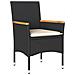 Set da pranzo da giardino  da 7 pezzi con cuscini Rattan sintetico nero, Tavolo da giardino  nero 200x80x73 cm con vetro temperato - Foto miniatura 6