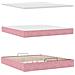 Struttura Letto Pouf con Materasso Rosa 180x200 cm in Velluto - Foto miniatura 8