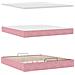 Struttura Letto Pouf con Materasso Rosa 160x200 cm in Velluto - Foto miniatura 8