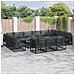Set Divano da Giardino con cuscino 13 pcs Nero Alluminio - Foto miniatura 2