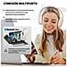 V80 Cuffie ibride con cancellazione attiva del rumore, Bluetooth over ear auricolari, 45h Autonomia, Audio Hi-Res - Avorio - Foto miniatura 3