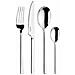 Tie Set 24 posate acciaio inox 18/0 nichel free - Servizio per 6 Persone - forchetta, coltello, cucchiaio e cucchiaino - Design particolare per tavole geometriche - Foto miniatura 1