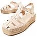 Sandalo Platform Mecali Beige Beige Tessile - Foto miniatura 1