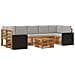 Set di divani da esterno 8 pcs Naturale e Grigio Chiaro - Foto miniatura 1