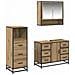 Set di mobili per il bagno con porta 3 pcs Rovere artigianale - Foto miniatura 1