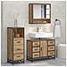Set di mobili per il bagno con porta 3 pcs Rovere artigianale - Foto miniatura 2
