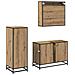 Set di mobili per il bagno con porta 3 pcs Rovere artigianale - Foto miniatura 6