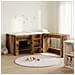 Letto alto per bambini con scrivania 2 pz Legno antico - Foto miniatura 2
