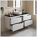 Mobile sottolavabo, Bianco e nero, 160 cm, Con piano d'appoggio, 2 cassetti, MDF, 2 ante, Ripiano integrato, MODERNO - Foto miniatura 4