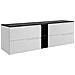 Mobile sottolavabo, Bianco e nero, 160 cm, Con piano d'appoggio, 2 cassetti, MDF, 2 ante, Ripiano integrato, MODERNO - Foto miniatura 1