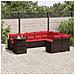 Set Divani da Giardino 10 pz con Cuscini Marrone in Polyrattan - Foto miniatura 2