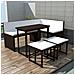 Set da Giardino 5 pz Pieghevole in Acciaio e Polyrattan Marrone - Foto miniatura 2
