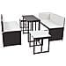 Set da Giardino 5 pz Pieghevole in Acciaio e Polyrattan Marrone - Foto miniatura 4