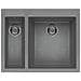 Lavello Quadra 150 Keratek Plus 59x50 cm 2 vasche Colore Light Grey 97 - Foto miniatura 1