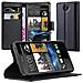 Custodia Compatibile Con Htc Desire 300 In Nero Carbone - Coperchio Protettiva Con Chiusura Magnetica, Funzione Stand E Tasca Per Le Carte - Foto miniatura 9