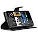 Custodia Compatibile Con Htc Desire 300 In Nero Carbone - Coperchio Protettiva Con Chiusura Magnetica, Funzione Stand E Tasca Per Le Carte - Foto miniatura 11